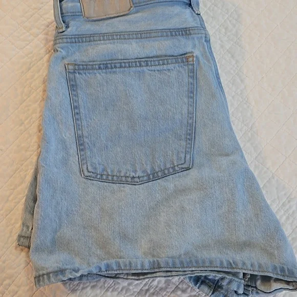Everlane A Line Shorts Womens 27 Waist High Waisted Cotton Light Wash - Picture 9 of 10
